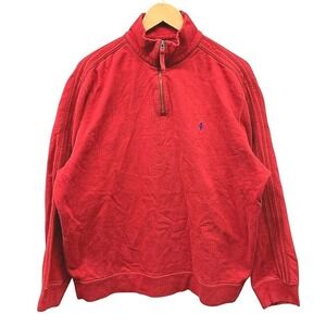 Polo Ralph Lauren Men's XL 1/4 Zip Sweater Red Pullover Cotton Preppy Logo